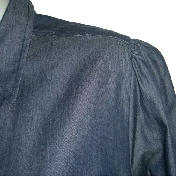 eShakti Dress Chambray Denim Button Down Shirt Custom Duster Minimalist Preppy - Picture 9 of 13